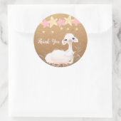 ラマありがとうラベル，動物園誕生日，シャワー ラウンドシール (バッグ)