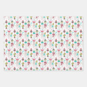 ラマいくつかのクリスマスおもしろい休日 ラッピングペーパーシート (正面)