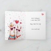 ラマおっちょこちょいのプンキッズバおもしろいレンタインデー カード (内部)