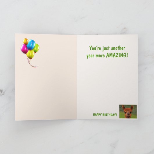 ラマおっちょこちょいの誕生日 カード (内部)