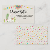 ラマおむつラッフルカードフィエスタサボベビーシャワー エンクロージャーカード (正面/裏面)