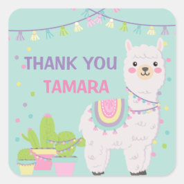 ラマおもしろいアクア スクエアシール