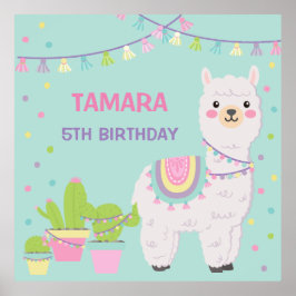 ラマおもしろいアクア ポスター