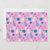 ラマおもしろいアルパカガールピンク1歳の誕生日の写真 招待状 (裏面)