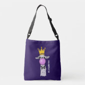 ラマおもしろいイラストレーション吹ズ・ザ・ピンク・バブル クロスボディバッグ (裏面)