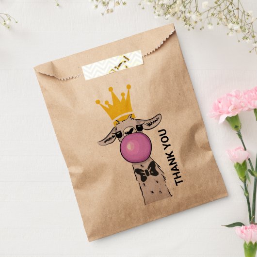 ラマおもしろいイラストレーション吹ズ・ザ・ピンク・バブル フェイバーバッグ (封をした状態)