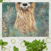 ラマおもしろいキッチンタオル キッチンタオル (折り畳み)