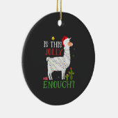 ラマおもしろいクリスマスの休日はこれで十分だすてき セラミックオーナメント (右)