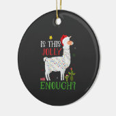 ラマおもしろいクリスマスの休日はこれで十分だすてき セラミックオーナメント (左)
