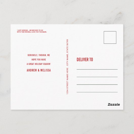 ラマおもしろいクリスマスの愚かなフォトカードはがき ポストカード (裏面)