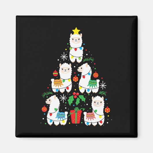ラマおもしろいクリスマスツリーオーナメントデコーギフトウォム マグネット (正面)