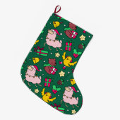 ラマおもしろいクリスマス ラージクリスマスストッキング (正面 (吊り時))
