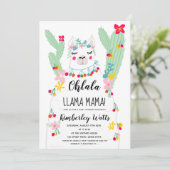 ラマおもしろいサボテンイラストレーションフィエスタ赤ちゃんシャワー 招待状 (スタンド正面)