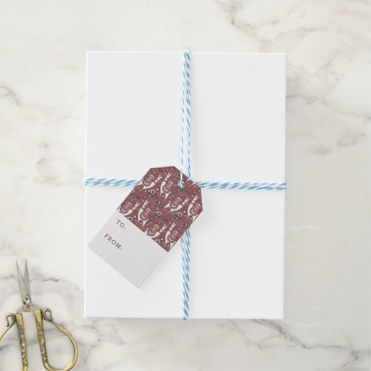 ラマおもしろいス模様 ギフトタグ (より糸付き)