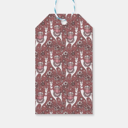 ラマおもしろいス模様 ギフトタグ (裏面)