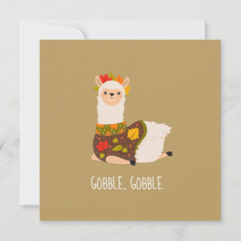 ラマおもしろいトルコ感謝祭フラットカード
