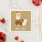 ラマおもしろいトルコ感謝祭 スタンダードカクテルナプキン (インサイチュ)