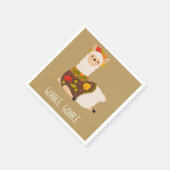 ラマおもしろいトルコ感謝祭 スタンダードカクテルナプキン (角)