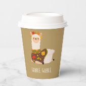 ラマおもしろいトルコ感謝祭 紙コップ (正面)