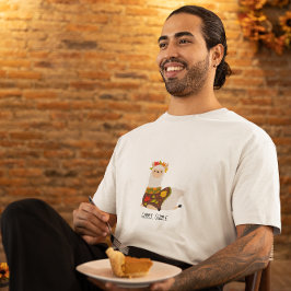 ラマおもしろいトルコ感謝祭 Tシャツ