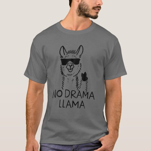 ラマおもしろいノ・ドラマ・ラマ Tシャツ (正面)
