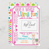 ラマおもしろいバレンタインデーお金ギフトカードホルダー (正面/裏面)