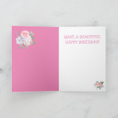 ラマおもしろいフラワーティアラクラウン誕生日 カード (内部)