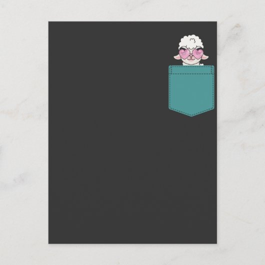 ラマおもしろいポケットデザインかわいいアルパカユーモア ポストカード (正面)