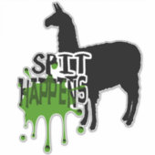 ラマおもしろいミーム唾が起こる シール (正面)