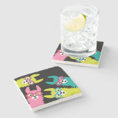 ラマおもしろいメカラフルリッド ストーンコースター (横)