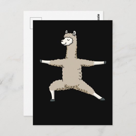 ラマおもしろいヨガギフト女性瞑想 ポストカード (正面/裏面)