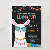 ラマおもしろいラマ誕生日招待状 招待状 (正面)