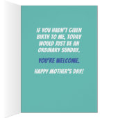 ラマおもしろいーは母のデイカード (内側 (右))