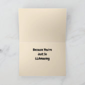 ラマおもしろい誕生日カード カード (内部)