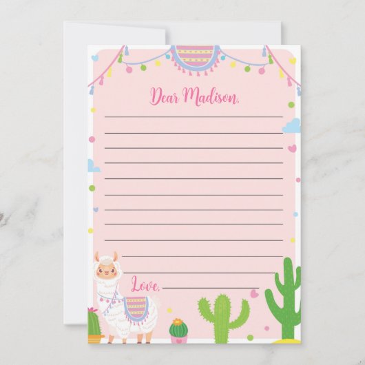 ラマおもしろい誕生日タイムカプセルノートメッセージカード サンキューカード (正面)