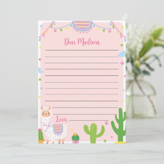 ラマおもしろい誕生日タイムカプセルノートメッセージカード サンキューカード (スタンド正面)