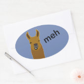 ラマおもしろい顔 楕円形シール (封筒)