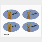 ラマおもしろい顔 楕円形シール (シート)