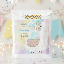 ラマおもしろい、カラフル子供の誕生日 フェイバーバッグ