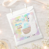 ラマおもしろい、カラフル子供の誕生日 フェイバーバッグ (クリップ留めされた状態)