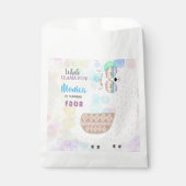 ラマおもしろい、カラフル子供の誕生日 フェイバーバッグ (正面)