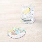 ラマおもしろい、カラフル子供の誕生日 ペーパーコースター (インサイチュ)