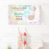 ラマおもしろい、カラフル子供の誕生日 横断幕 (インサイチュ)