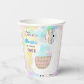ラマおもしろい、カラフル子供の誕生日 紙コップ (正面)