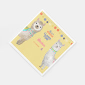 ラマおもしろい、黄色のカラフル子供の誕生日 スタンダードランチョンナプキン (角)