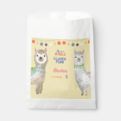 ラマおもしろい、黄色のカラフル子供の誕生日 フェイバーバッグ (正面)