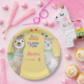 ラマおもしろい、黄色のカラフル子供の誕生日 ペーパープレート (パーティー)