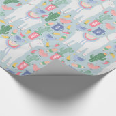 ラマお洒落とレインボー ラッピングペーパー (角)