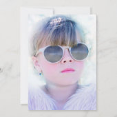 ラマお洒落アンドレインボー子供の誕生日パーティー 招待状 (裏面)