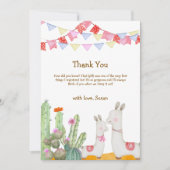 ラマお洒落デザートカボスフィエスタベビーシャワー サンキューカード (正面)